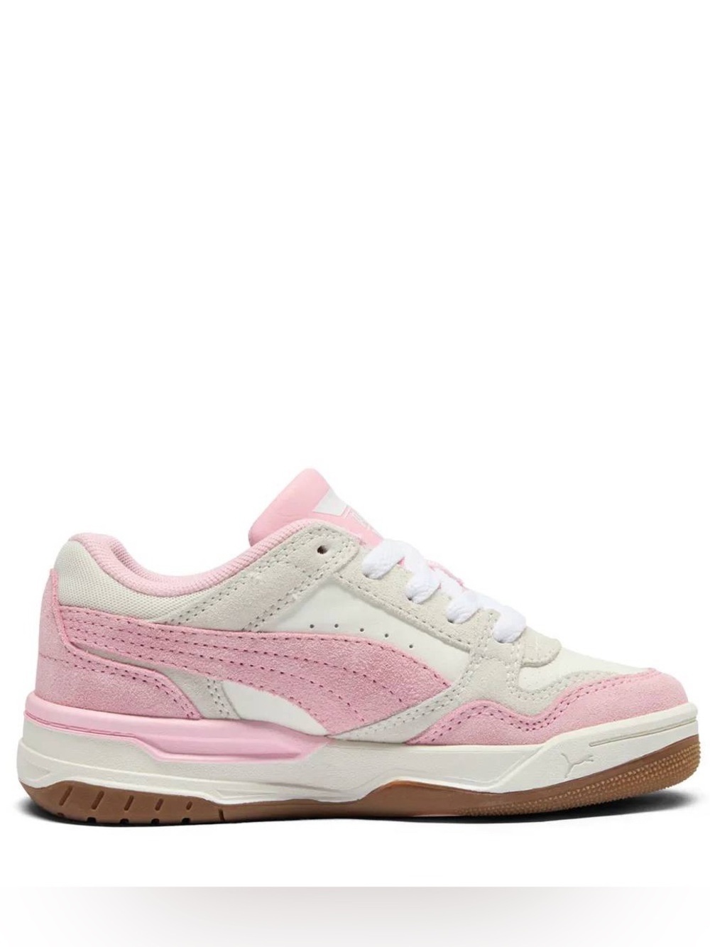 Puma Junior's Pink and White Court-Style Sneakers Various Sizes